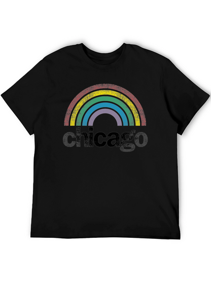 Chicago Rainbow Retro Graphic T-Shirt