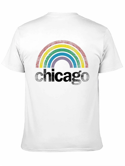 Chicago Rainbow Retro Graphic T-Shirt