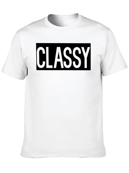Classy Black Graphic Tee - Mens Casual Style