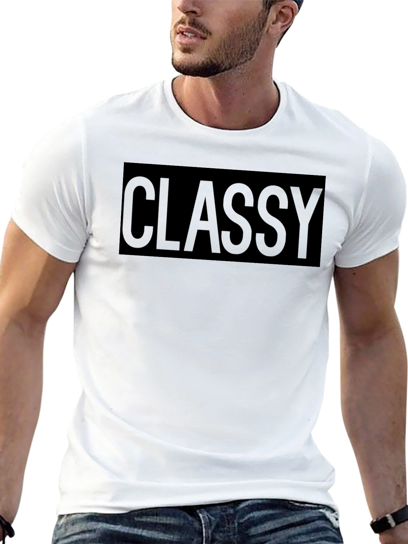 Classy Black Graphic Tee - Mens Casual Style