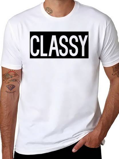 Classy Black Graphic Tee - Mens Casual Style