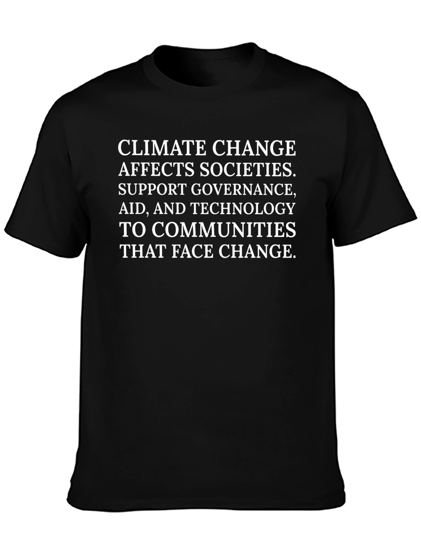 Climate Change Awareness Graphic Tee - Black Cotton T-Shirt