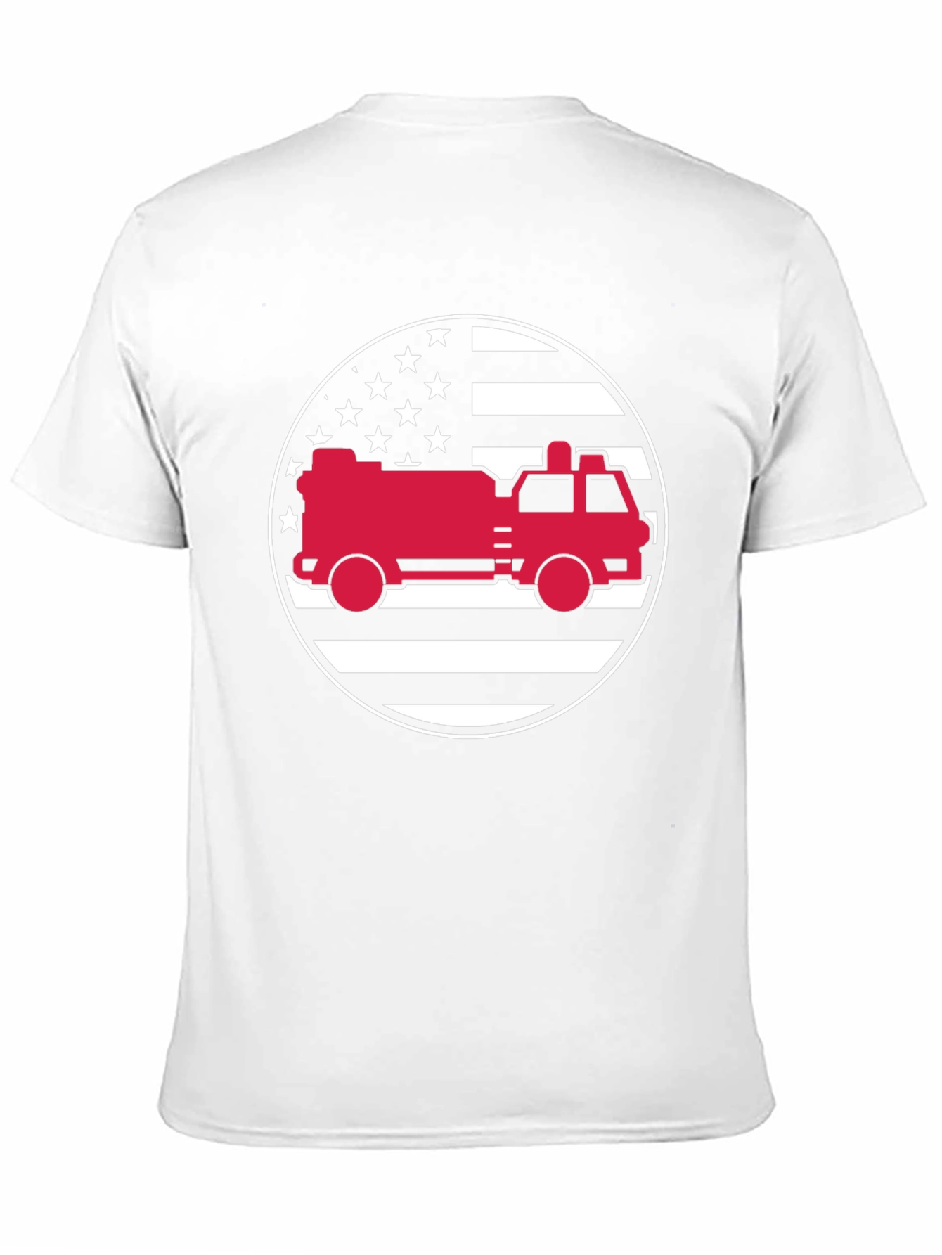 Fire Truck American Flag Graphic Tee