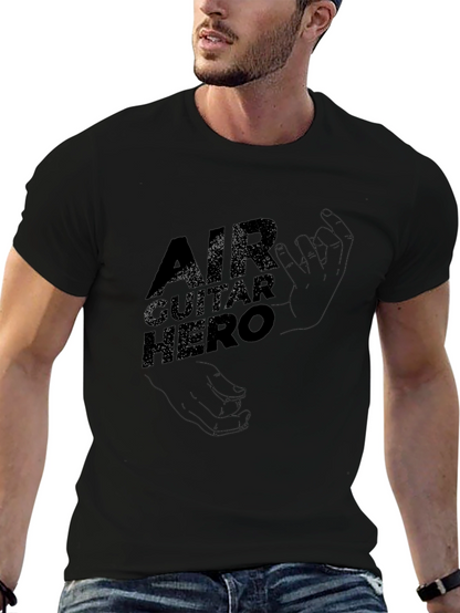 Air Guitar Hero Black Tee - Music Fan