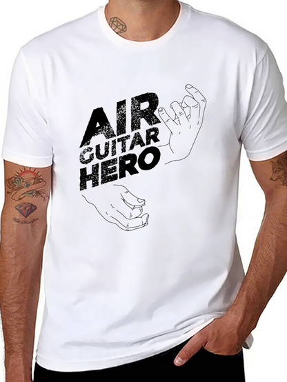 Air Guitar Hero Black Tee - Music Fan