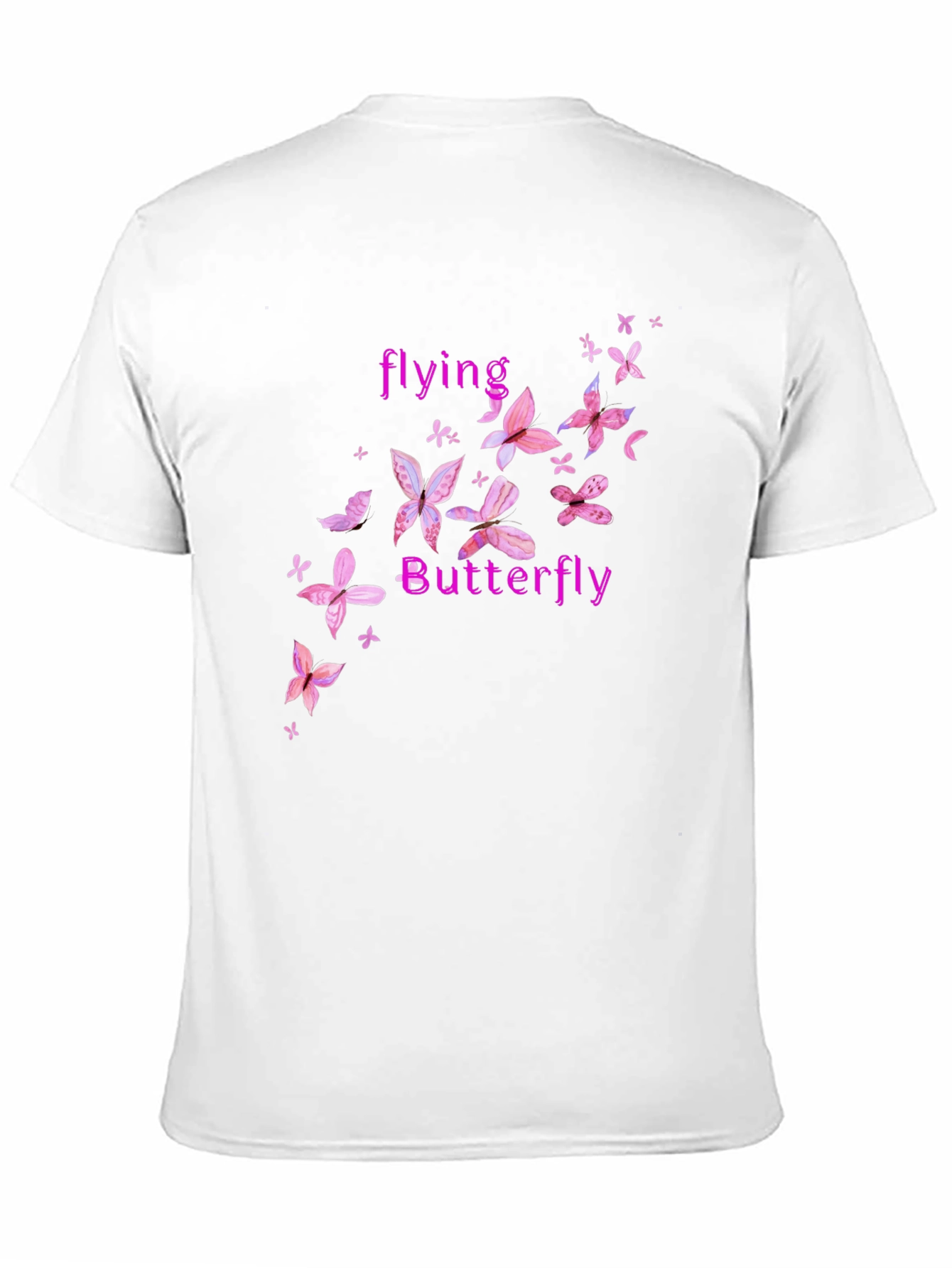 Butterfly Graphic Tee - Pink Floral Design