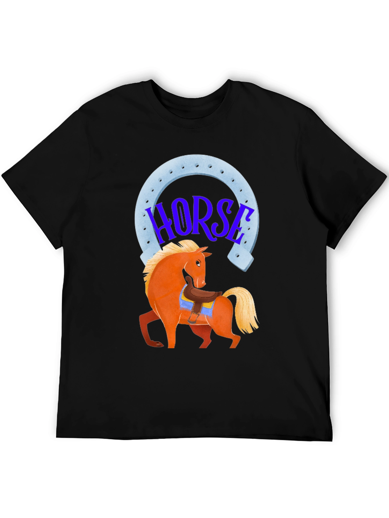 Horse Graphic Tee - Lucky Horseshoe Design