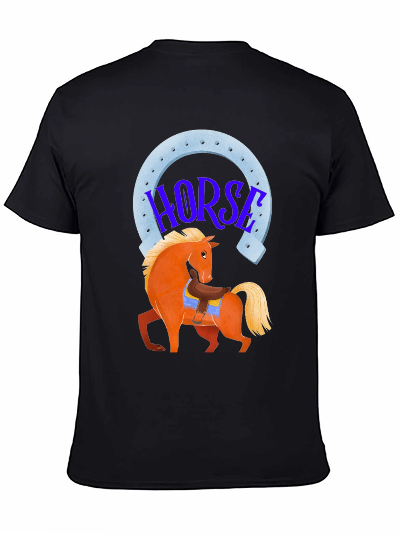 Horse Graphic Tee - Lucky Horseshoe Design