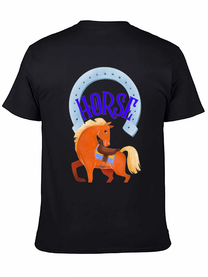Horse Graphic Tee - Lucky Horseshoe Design