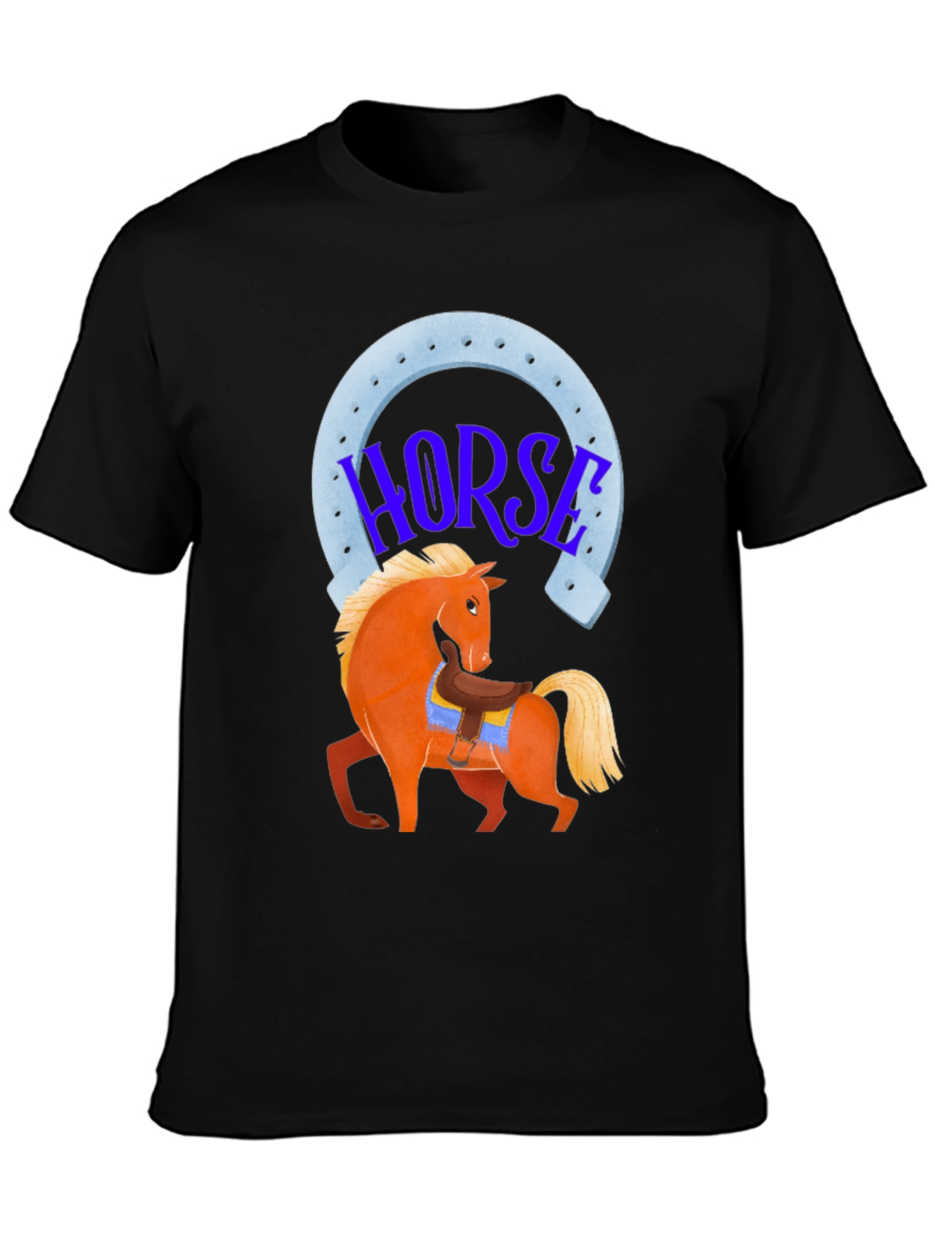 Horse Graphic Tee - Lucky Horseshoe Design