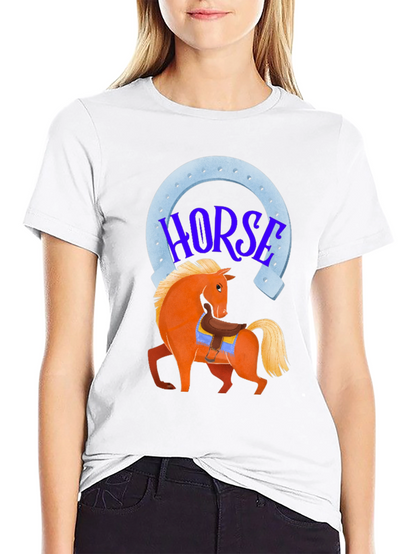 Horse Graphic Tee - Lucky Horseshoe Design