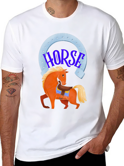 Horse Graphic Tee - Lucky Horseshoe Design