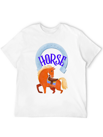 Horse Graphic Tee - Lucky Horseshoe Design