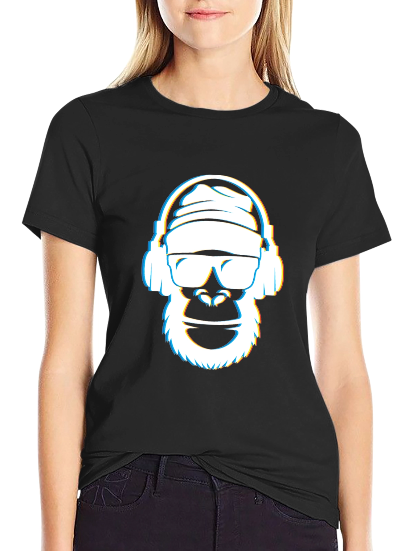 Cool Gorilla Graphic Tee - Black Crew Neck