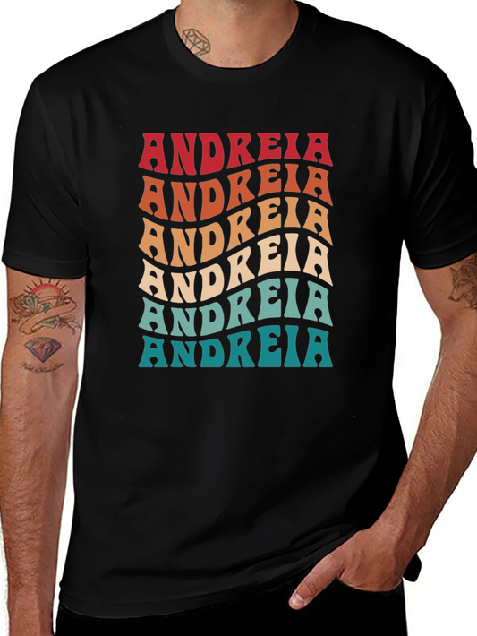 Andreia Retro Wavy Text T-Shirt
