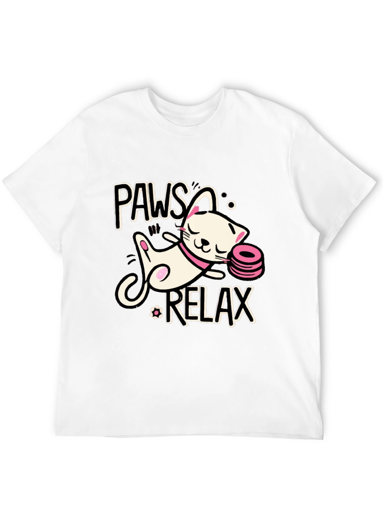 Paws and Relax Cat Graphic T-Shirt