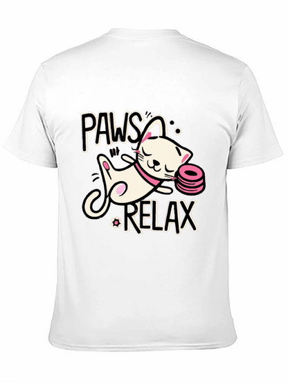 Paws and Relax Cat Graphic T-Shirt