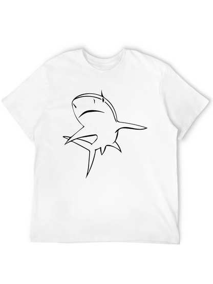 Shark Outline Graphic Black T-Shirt