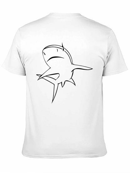 Shark Outline Graphic Black T-Shirt