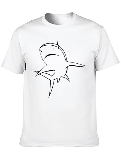 Shark Outline Graphic Black T-Shirt