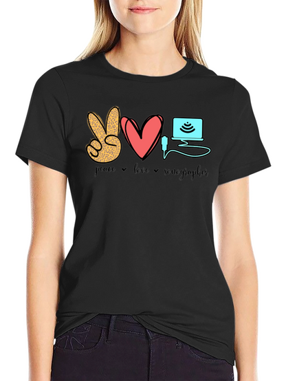 Peace Love Sonographer T-Shirt - Medical Ultrasound Tee
