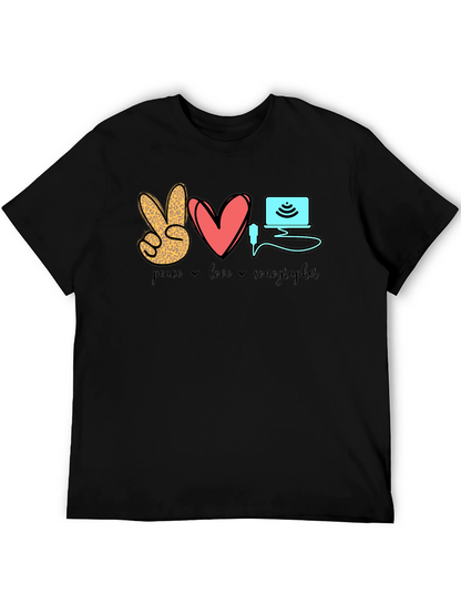 Peace Love Sonographer T-Shirt - Medical Ultrasound Tee