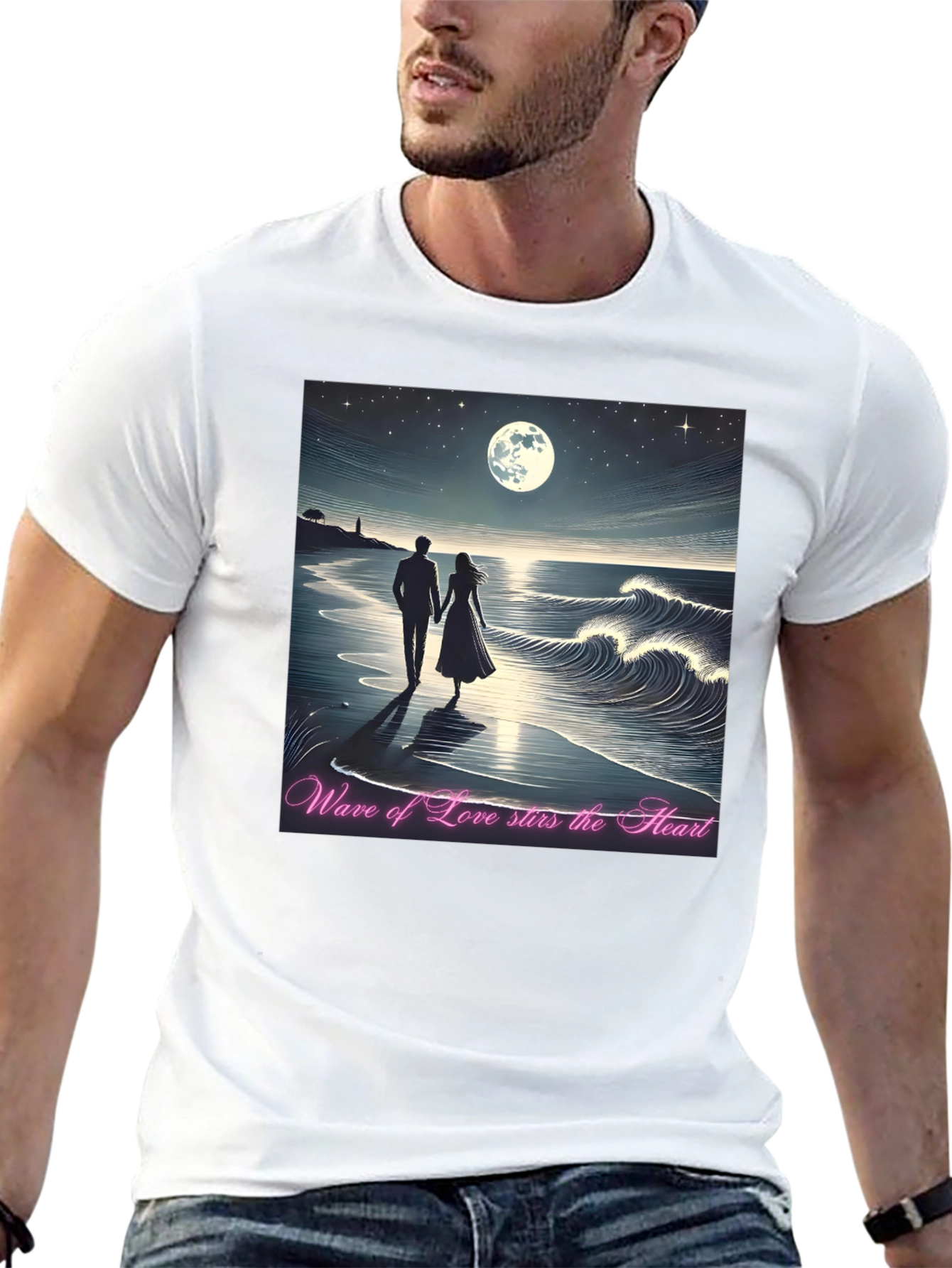 Romantic Moonlight Beach T-Shirt