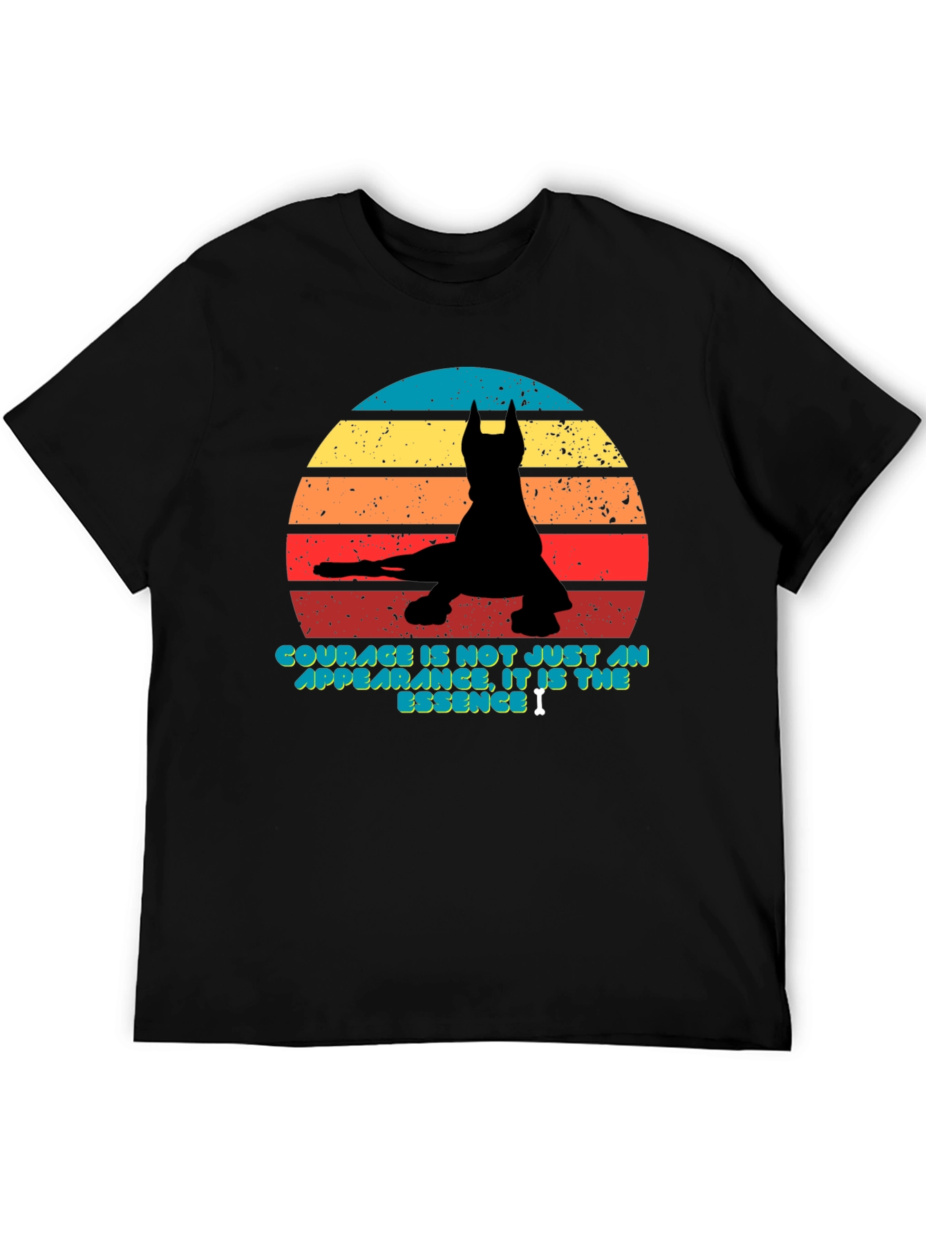 Courage Retro Dog Silhouette T-Shirt