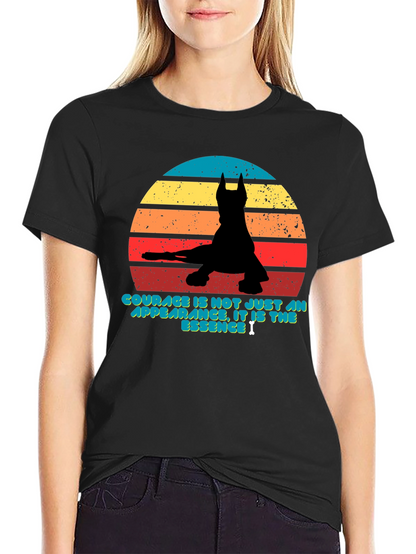 Courage Retro Dog Silhouette T-Shirt