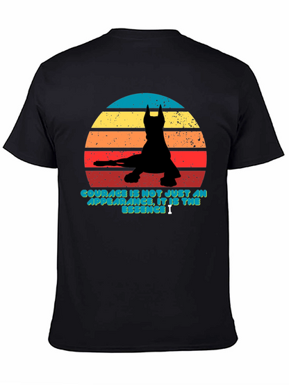 Courage Retro Dog Silhouette T-Shirt