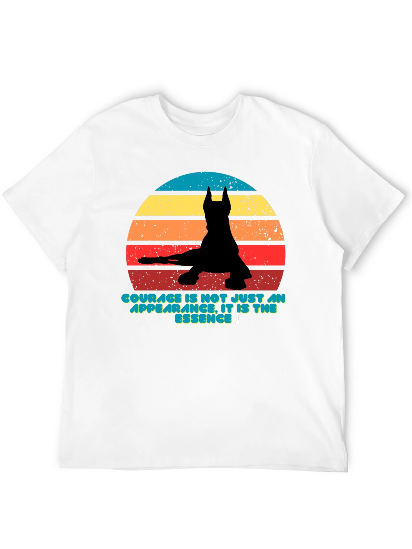 Courage Retro Dog Silhouette T-Shirt