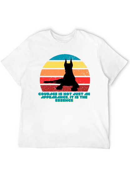 Courage Retro Dog Silhouette T-Shirt