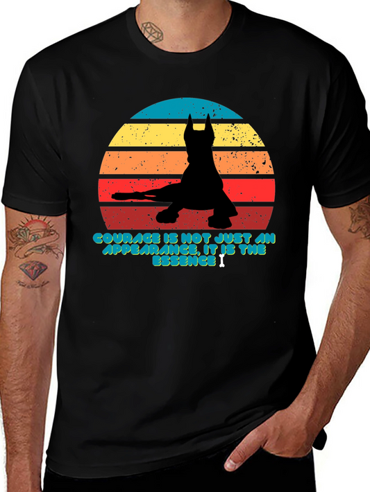Courage Retro Dog Silhouette T-Shirt