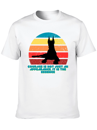Courage Retro Dog Silhouette T-Shirt