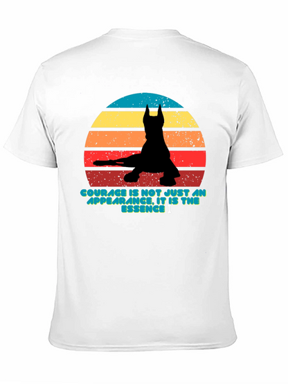 Courage Retro Dog Silhouette T-Shirt