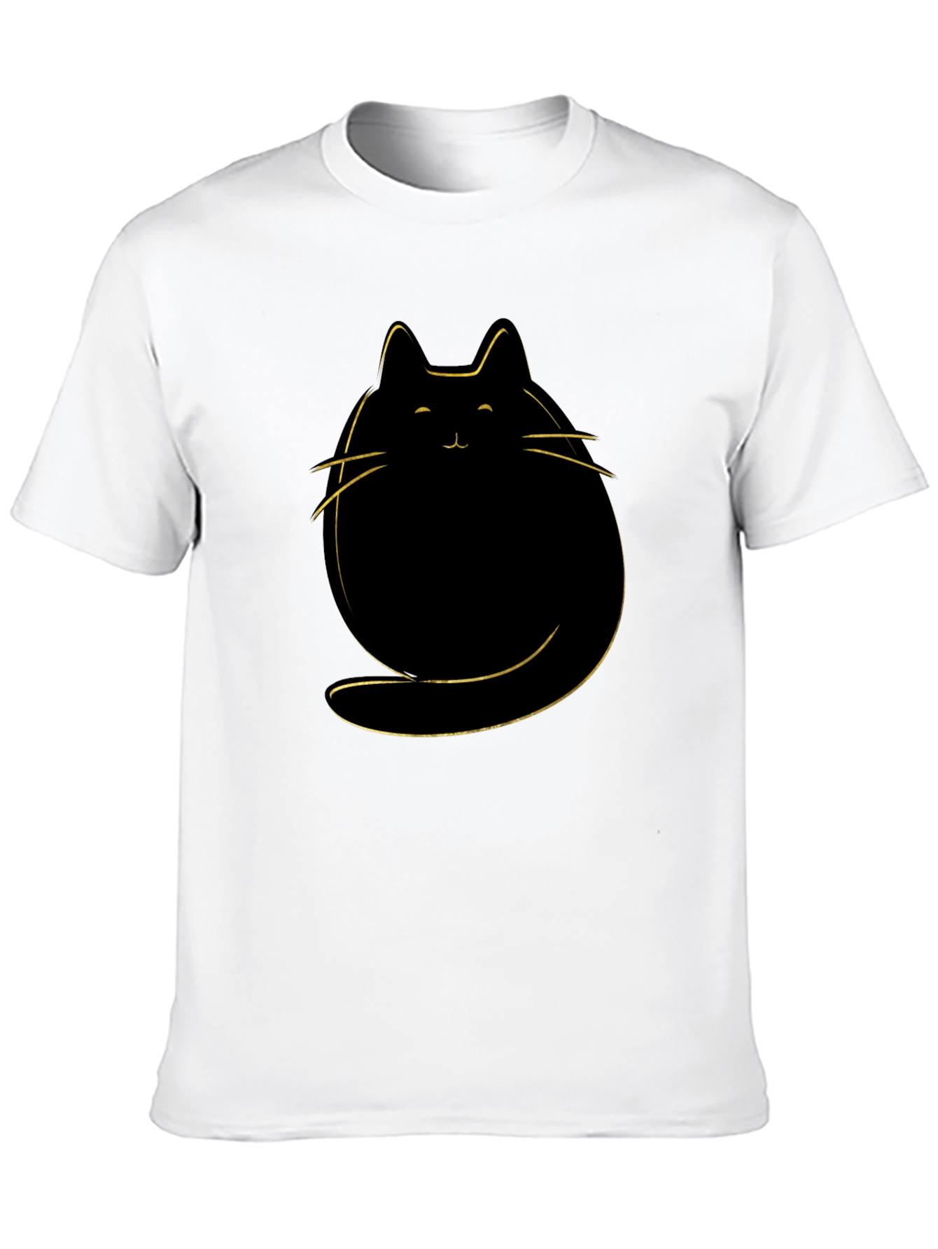 Cute Cat Graphic T-Shirt - Mens Black Tee