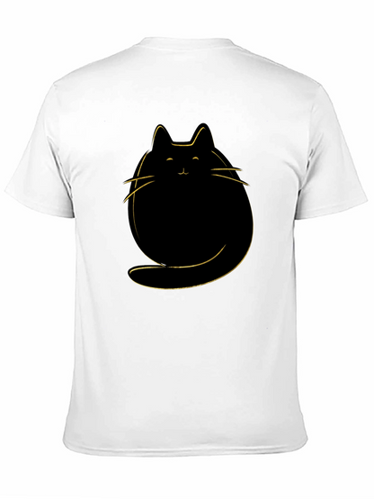 Cute Cat Graphic T-Shirt - Mens Black Tee