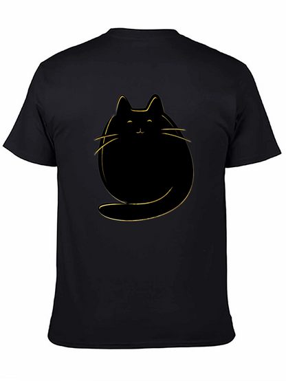 Cute Cat Graphic T-Shirt - Mens Black Tee