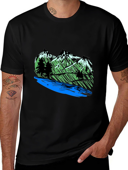 Mountain River Graphic Tee - Nature Inspired T-Shirt
