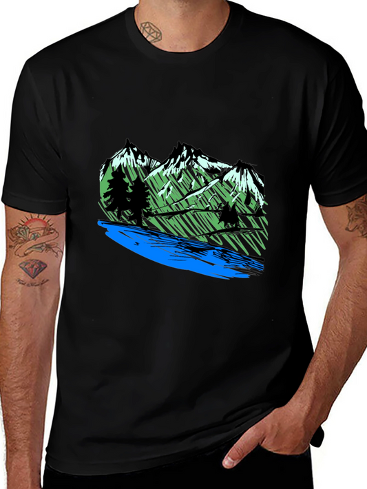Mountain River Graphic Tee - Nature Inspired T-Shirt