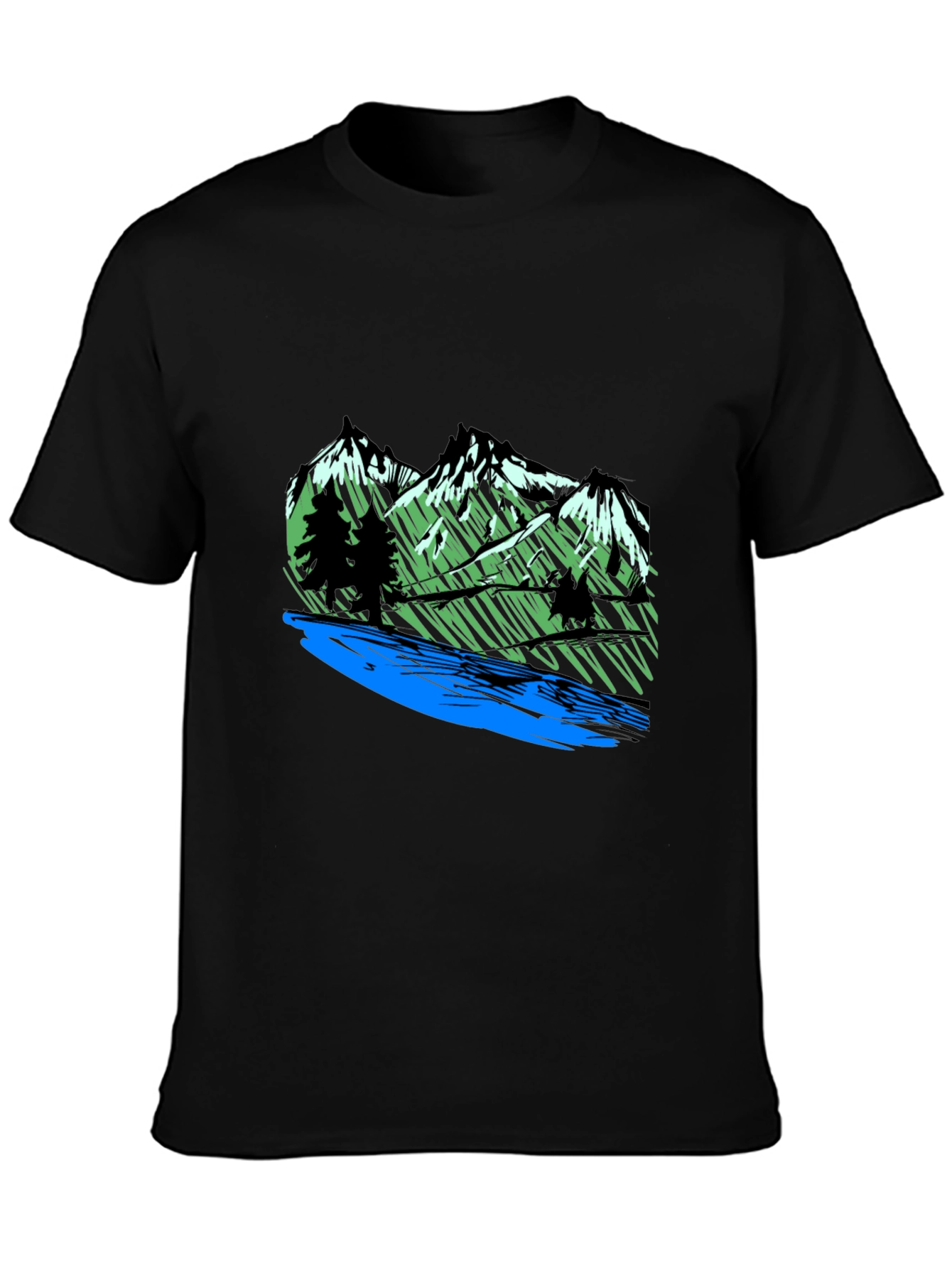 Mountain River Graphic Tee - Nature Inspired T-Shirt