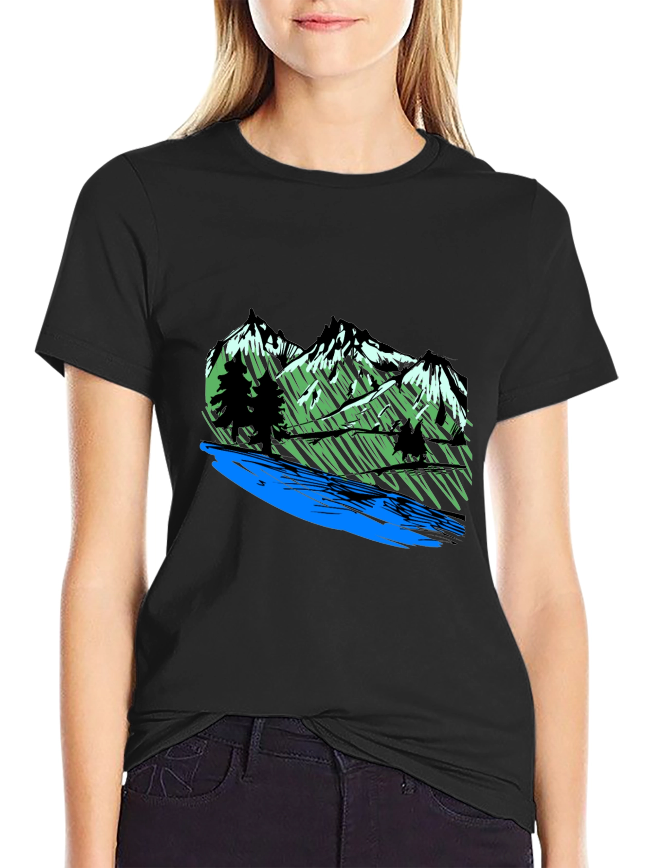 Mountain River Graphic Tee - Nature Inspired T-Shirt