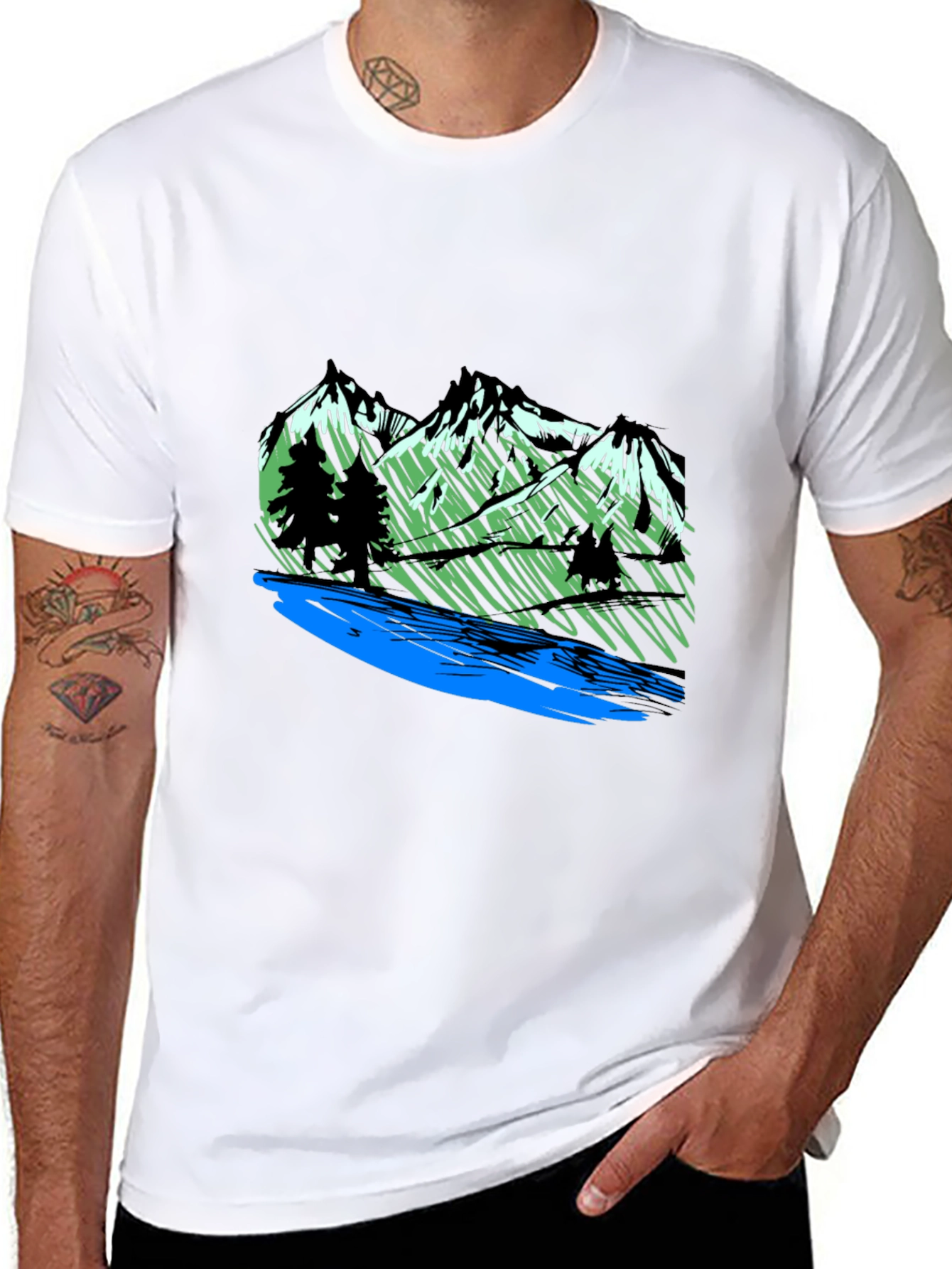 Mountain River Graphic Tee - Nature Inspired T-Shirt