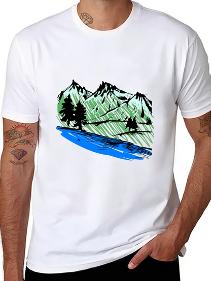 Mountain River Graphic Tee - Nature Inspired T-Shirt
