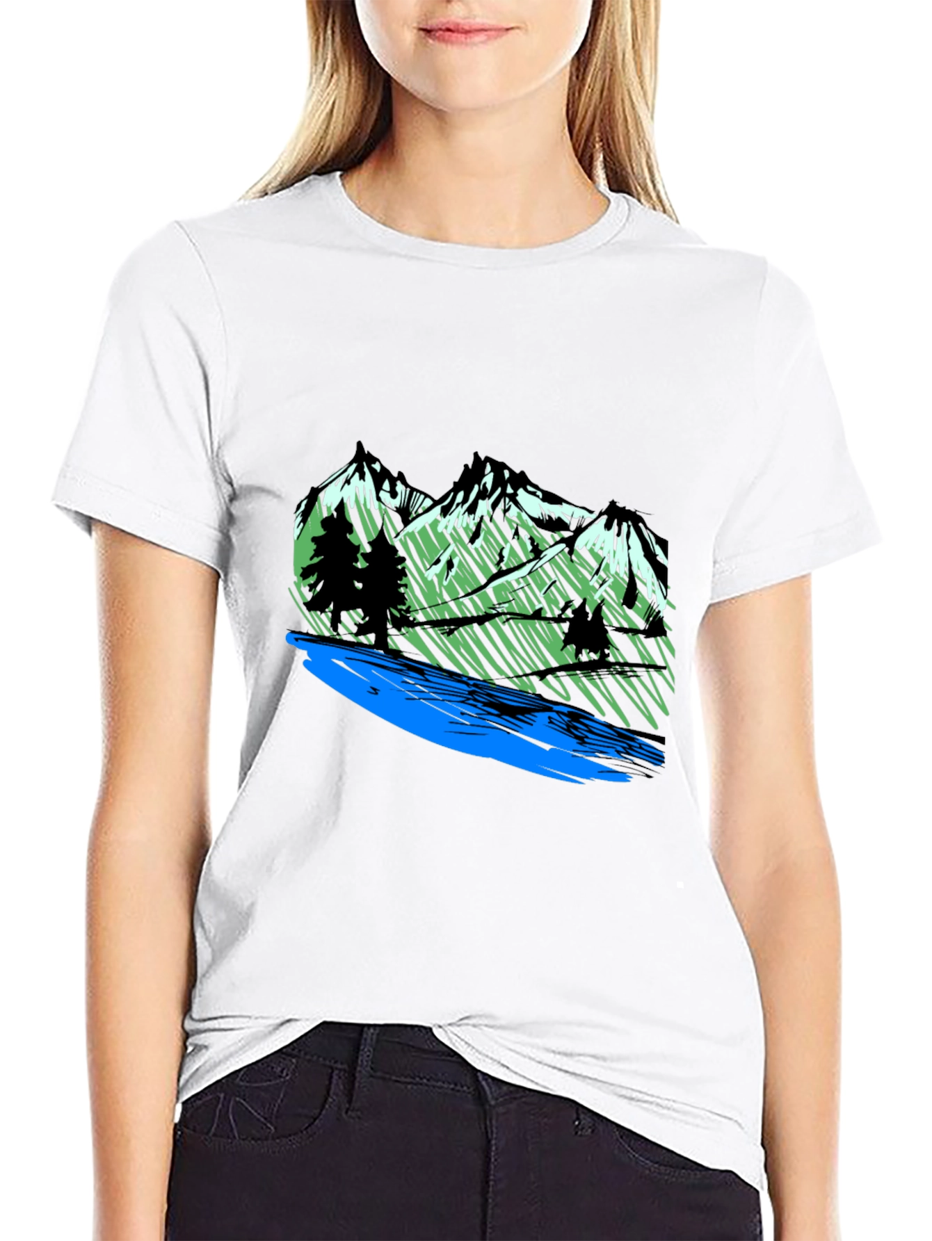 Mountain River Graphic Tee - Nature Inspired T-Shirt