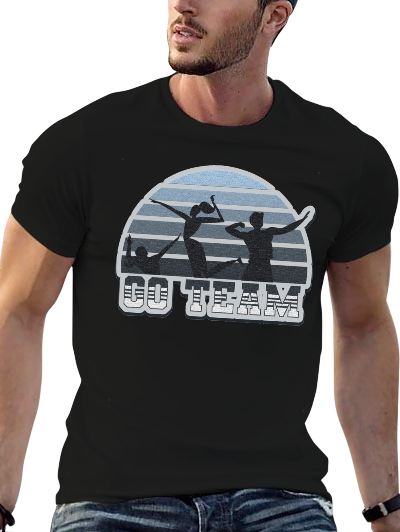Volleyball T-Shirt Go Team Black Tee