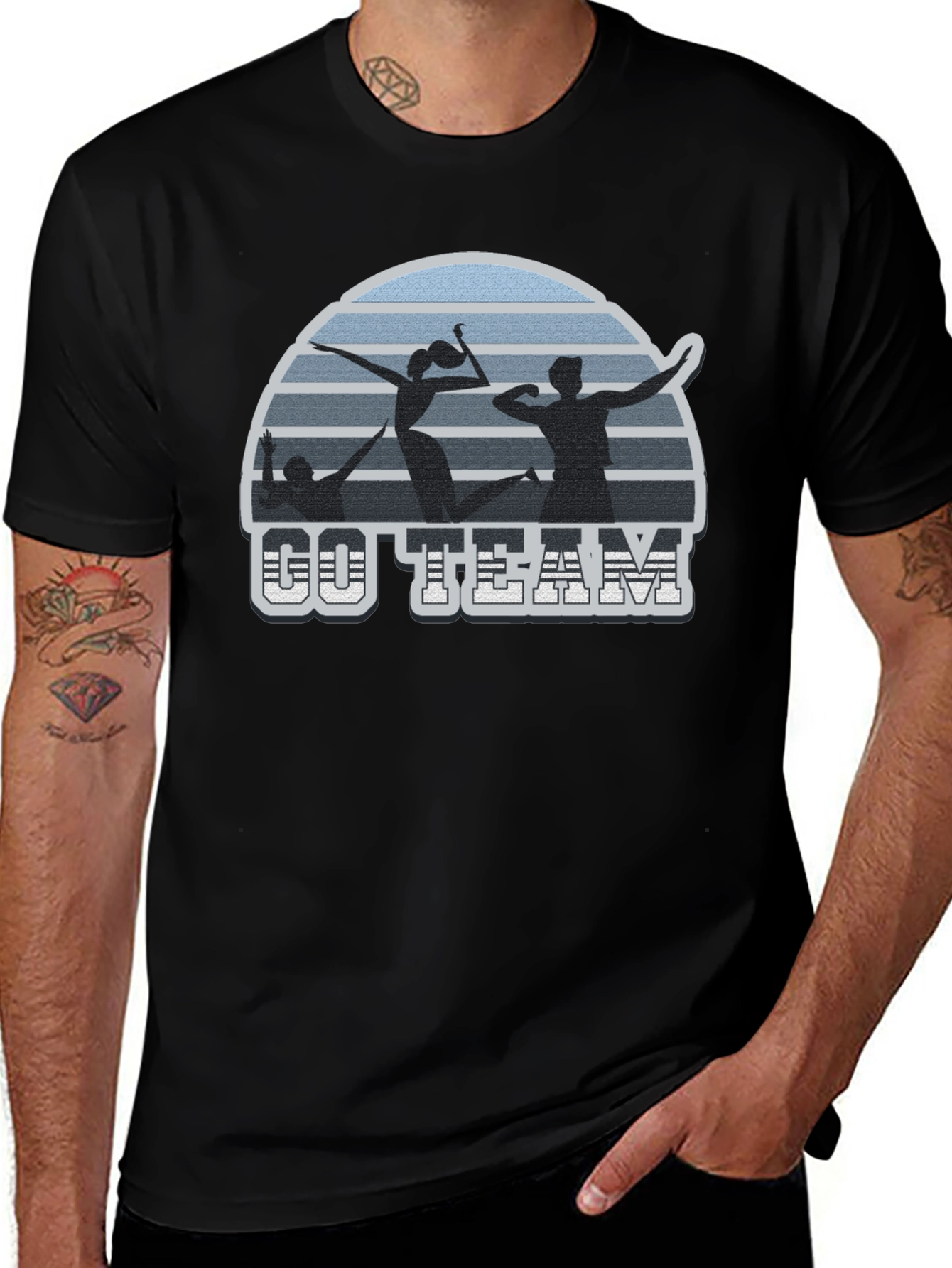 Volleyball T-Shirt Go Team Black Tee