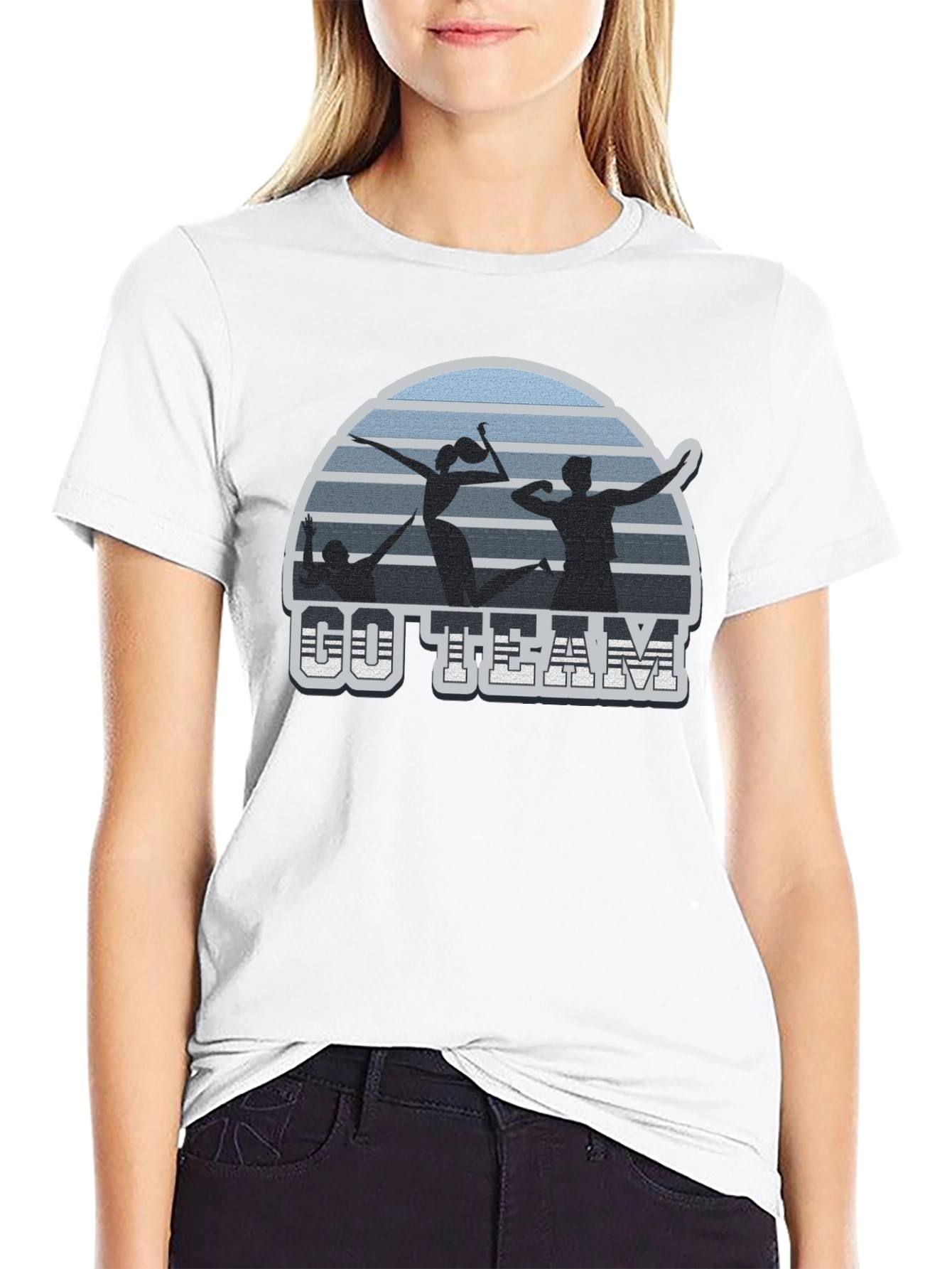 Volleyball T-Shirt Go Team Black Tee