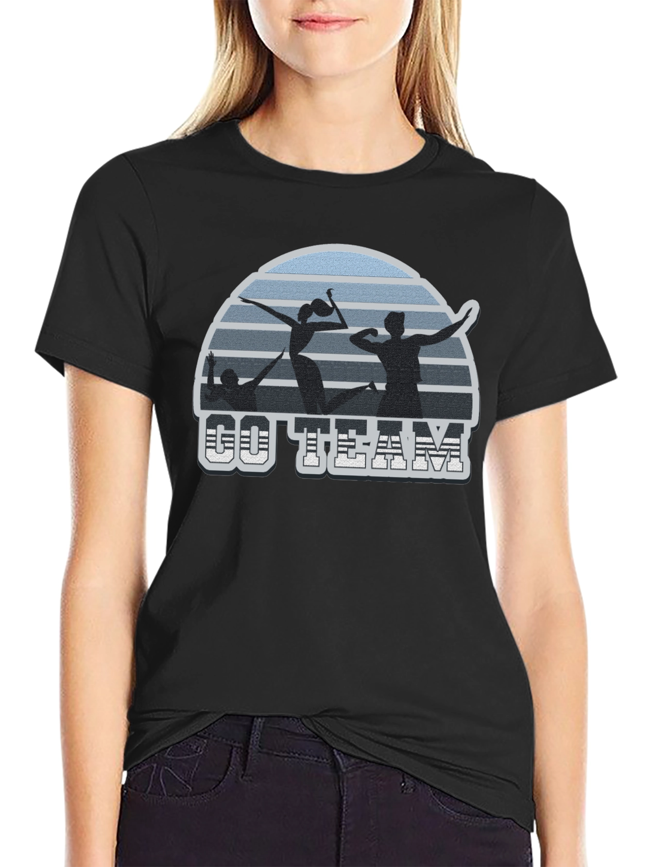 Volleyball T-Shirt Go Team Black Tee