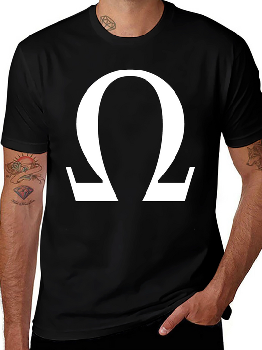 Omega Symbol Graphic Tee - Classic Black T-Shirt